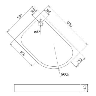 Душевой поддон Gemy ST20 L 120x90